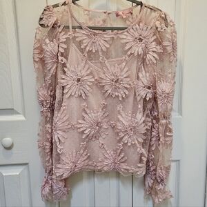 Eva Franco Floral Lace Pink Women's Top